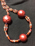 Mauve Glass Bead Handmade Necklace
