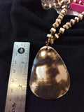 Brown and White Reversible Mother of Pearl Handmade Necklace