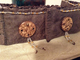 Handmade Leather Beaded Sash