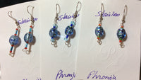 Color Splatter Blue Stainless Earrings
