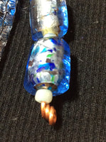 Color Splatter Blue Glass Pendant