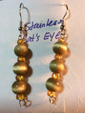 Taupe Cat's Eye Dangle Earrings