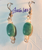 Turquoise Color Stone Stainless Earrings