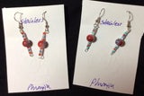 Red White and Blue Glass Stainless Earrings