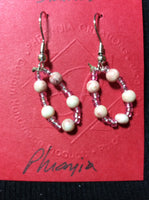 Pink Stone Stainless Earrings