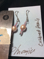 Pink Pearl Stainless Earrings