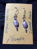 Lavender Pearl Stainless Earrings