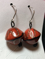 Ceramic Orange Bead Stainless Earrings