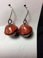 Ceramic Orange Bead Stainless Earrings