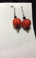 Poppy Red Pressed Glass Stainless Earrings
