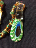 Lampwork Glass and Adventurine Necklace