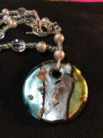 Dichroic Glass Pendant Necklace