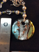 Dichroic Glass Pendant Necklace