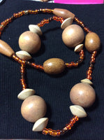 Vintage Wood Bead Necklace