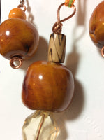Unique Wood Beads Pendant and Stainless Earrings