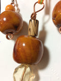 Unique Wood Beads Pendant and Stainless Earrings