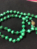 Vintage Malachite Necklace with Silver Clasp