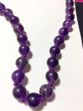 Amethyst Quartz Necklace Handmade with Vintage Silver Clasp