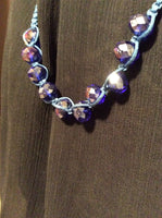 Vintage Blue Faceted Crystal Hand Tied extra ordinary