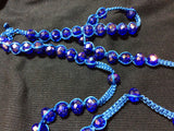 Vintage Blue Faceted Crystal Hand Tied extra ordinary