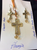 Cross Pendant and Earring Set