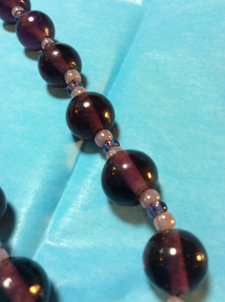 Simply Purple Glass Bead Necklace