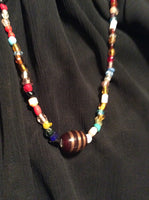 Multi-Color Handmade Glass Bead Necklace