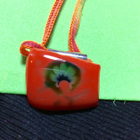 Orange 'Dolphin' Fused Glass Pendant