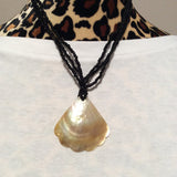 Scalloped Carved Mother of Pearl Necklace