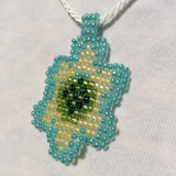 Pastel Glass Bead Weaving Flower Pendant
