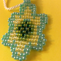 Pastel Glass Bead Weaving Flower Pendant