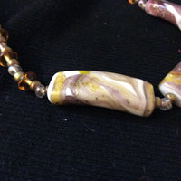 Mauve Chezch Glass Handmade Necklace