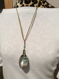 Shiny Crystal and Spoon Handmade Pendant