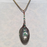 Shiny Crystal and Spoon Handmade Pendant