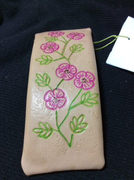 Leather Hand Stamped Barrette
