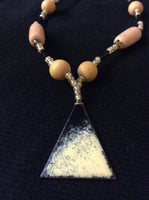 Yellow and Black Enameled Copper Handmade Necklace