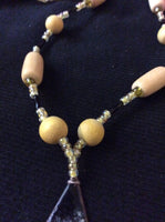 Yellow and Black Enameled Copper Handmade Necklace