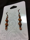 Amber Colored Glass Handmade Stainless Earrings