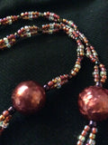 Mauve Glass Bead Handmade Necklace