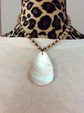 Brown and White Reversible Mother of Pearl Handmade Necklace