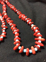Coral Handmade Necklace and Stainless Earrings