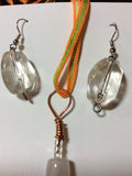 Acrylic Crystal Handmade Pendant and Stainless Earrings