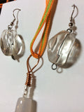 Acrylic Crystal Handmade Pendant and Stainless Earrings