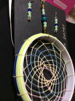 Pastel Dream Catcher Pendant and Stainless Earrings