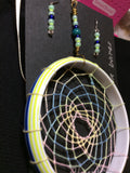 Pastel Dream Catcher Pendant and Stainless Earrings