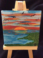 "Sunset on the Sound" Mini Acrylic Painting