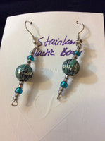 Blue and Silver Handmade Lightweight Stainless Earrings