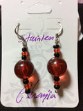 Vintage Orange Acrylic Handmade Stainless Earring