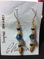 Blue Crystal Handmade Stainless Earrings