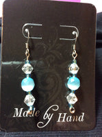 Carolina Blue Cat's Eye Crystal Handmade Stainless Earrings